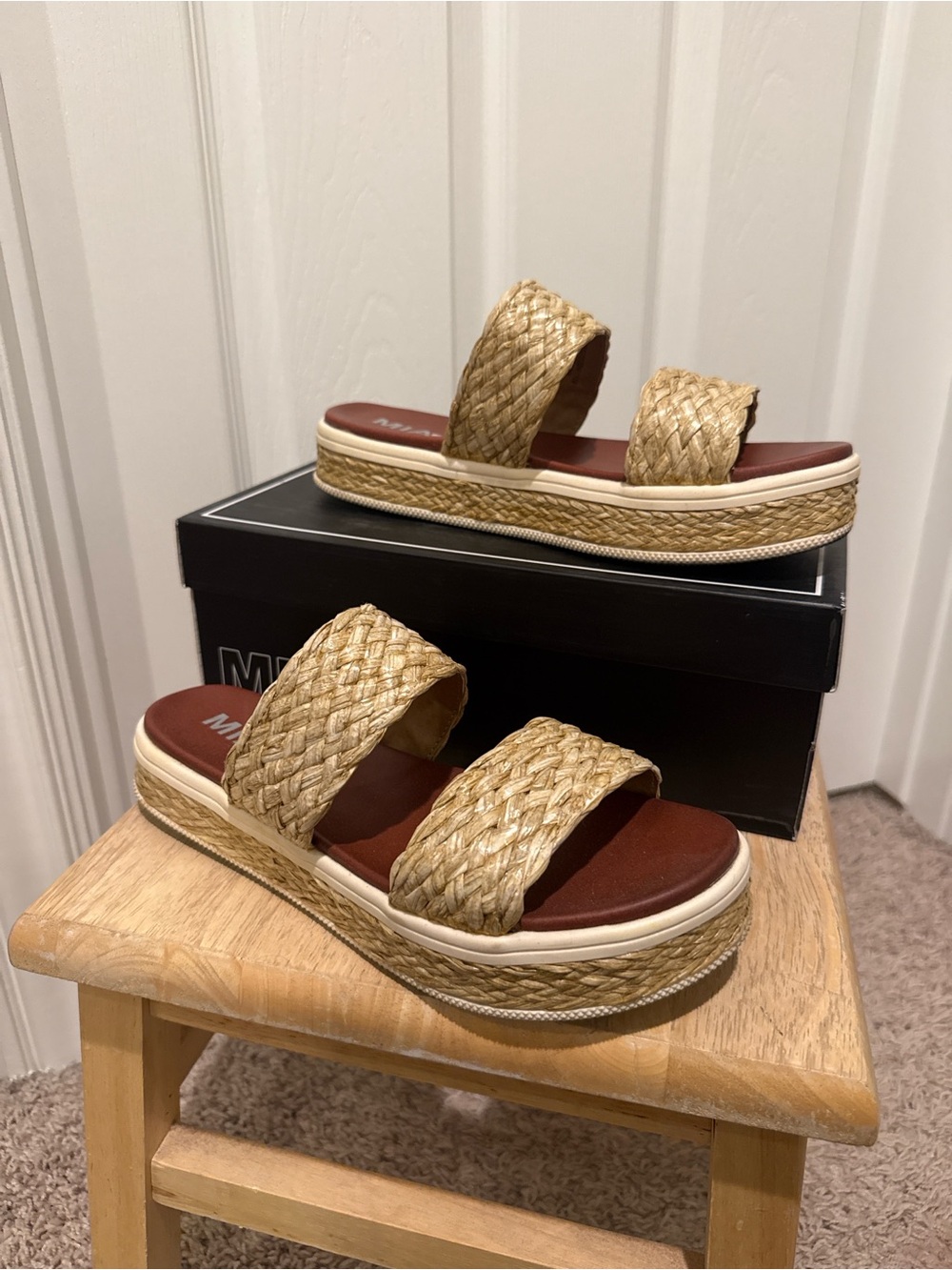 MIA Straw Double Strap Slides